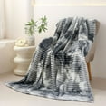 thumbnail image 1 of Zzbeans Fleece Blanket, Soft Flannel Throw Blanket for Couch Bed, Cozy Breathable Printed Velvet Office Conditioner Blanket for All Seasons, Black, 1 of 6