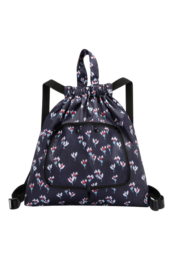 Foldable Travel Backpack, Large Capacity Lightweight Nylon Duffel Bag, Waterproof Carry On Bag with Drawstring Pocket for Gym Sports Luggage Suitcase