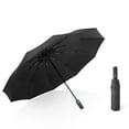 thumbnail image 1 of Zzbeans Fully Automatic Reverse Folding Umbrella, Auto Open Close Windproof Sun Protection Umbrella, Compact Travel UV Blocking Rain Umbrella for Women Men Outdoor, Black, 1 of 6