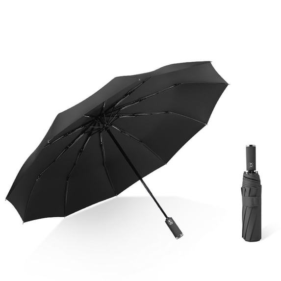 Zzbeans Fully Automatic Reverse Folding Umbrella, Auto Open Close Windproof Sun Protection Umbrella, Compact Travel UV Blocking Rain Umbrella for Women Men Outdoor, Black