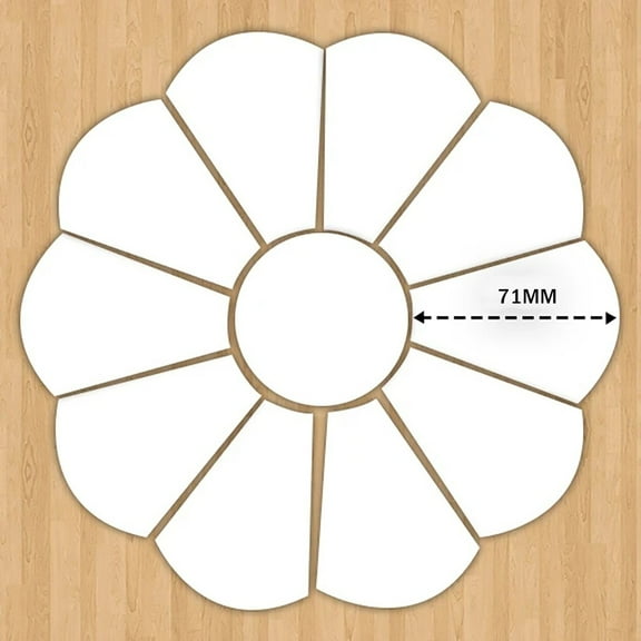 Zzbeans Grandmother's Flower Garden Quilting Template, Dresden Flower Piecing Template for Quilt Blocks, Reusable Paper Templates for DIY Quilting Projects Bags Pillows Blankets, White