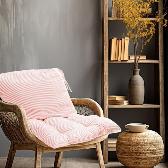 Zzbeans High Back Chair Cushion, All-Weather Rainproof Replacement Cushion for Rocking Chairs, Indoor Outdoor Patio Porch Swing Cushion with Straps