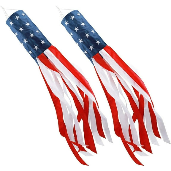 Zzbeans Independence Day Windsock, Patriotic Holiday Ornament Decorations, Outdoor Hanging Windsock for Yard Garden Party 4th of July Celebration
