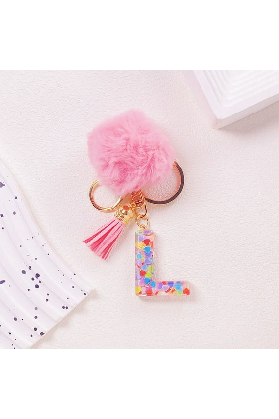 Initial Letter Keychain, Personalized English Alphabet Keychain Pendant, 26 Letters Cute Style Keyring for Keys Bag Gift Birthday Travel