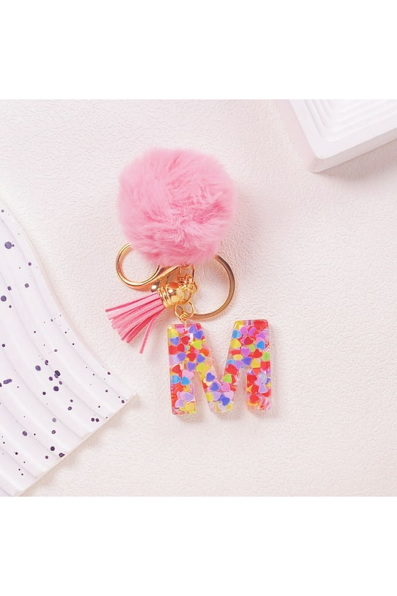 Initial Letter Keychain, Personalized English Alphabet Keychain Pendant, 26 Letters Cute Style Keyring for Keys Bag Gift Birthday Travel