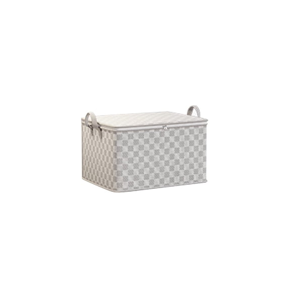 Zzbeans Large Capacity Checkerboard Clothes Storage Bag, Waterproof Dustproof Foldable Storage Organizer for Moving, Zippered Quilt Clothing Travel Home Organization Bag for Bedroom Closet