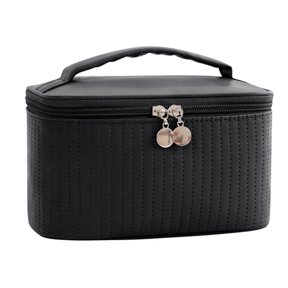 Zzbeans Large Capacity Cosmetic Bag, Portable Travel Makeup Organizer Bag, Multipurpose Storage Pouch for Toiletries Jewelry Electronics Work , Black