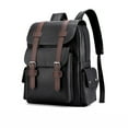 thumbnail image 1 of Zzbeans Leather Laptop Backpack for Men, Business Travel Office Backpack, Casual Computer Bookbag Fits 15.6 Inch Notebook, Black, 1 of 7
