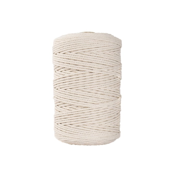 Zzbeans Macrame Cord, 3mm x 100m Yarn for DIY Crafts, Decorative Warp Rope for Knitting and Weaving, Macrame String for Wall Hangings, Dream Catchers, Jewelry Making and Home Decor, White