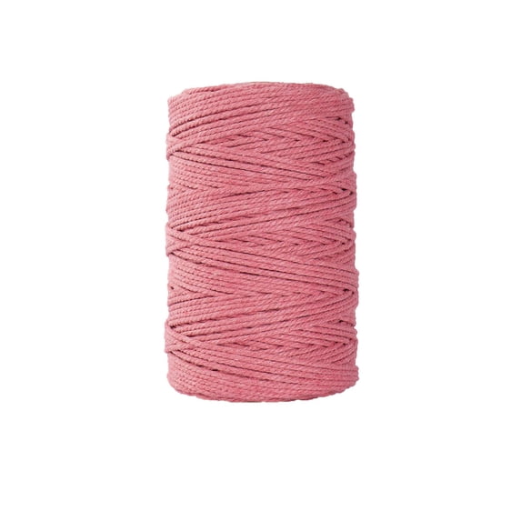 Zzbeans Macrame Cord, 3mm x 100m Yarn for DIY Crafts, Decorative Warp Rope for Knitting and Weaving, Macrame String for Wall Hangings, Dream Catchers, Jewelry Making and Home Decor, Pink