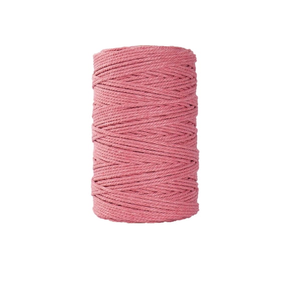 Zzbeans Macrame Cord, 3mm x 100m Yarn for DIY Crafts, Decorative Warp Rope for Knitting and Weaving, Macrame String for Wall Hangings, Dream Catchers, Jewelry Making and Home Decor, Pink