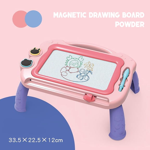 Zzbeans Magnetic Drawing Board for Kids, Educational Graffiti Painting Board with Erasable Screen, Magnetic Doodle Board Toy with and Pens for Toddlers Learning and Play, Pink