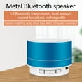 thumbnail image 1 of Zzbeans Metal Bluetooth Speaker, Mini Portable Speaker with LED Lights and Memory Card Slot, Bluetooth 5.0 Wireless Speaker for Phone Computer Audio, Luminous Party Travel Office Home Use, Blue, 1 of 3