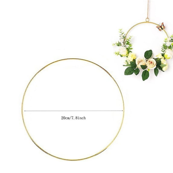 Zzbeans Metal Hoops, Sturdy Metal Rings for DIY Crafts, Gold Metal Hoops for Macrame Wreaths Dream Catchers, Wall Hanging Ring for Wedding Garland Floral Decor, Gold