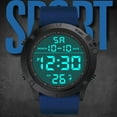 thumbnail image 1 of Zzbeans Military Sports Watch, LED Digital Water Watch for Men, 50M Waterproof Shock Resistant Outdoor Watch, Multi-Function Stopwatch Alarm Backlight Wristwatch for Swimming Shower Gifts, Blue, 1 of 7