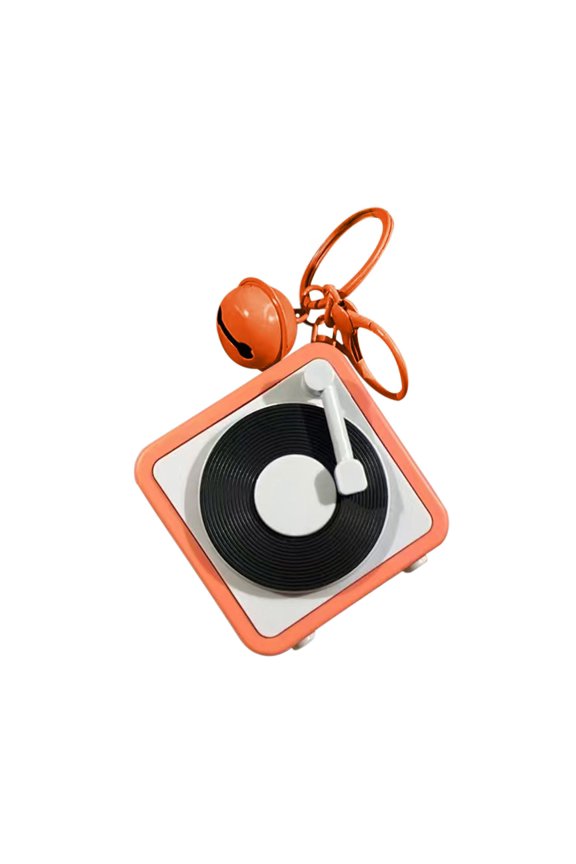 Mini Tape Recorder Keychain, Functional Voice Recorder Pendant for Messages, Nostalgic Singing Cassette Player Keychain for Music Playback Gifts, Orange