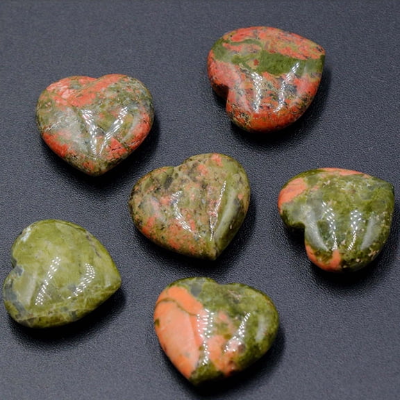 Zzbeans Natural Crystal Agate Heart Stone, 20mm Polished Agate Heart Ornament, Bare Stone for DIY Valentine's Day Gift Jewelry Making Decoration