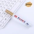 thumbnail image 1 of Zzbeans Oil-Based Paint Marker Pen, 1ml Permanent Ink Pen for Metal Ceramic Tire, Quick-Dry Oily Marker Pen for Art Sketching Writing, 12 Colors Multi-Surface Paint Pen for Wood Plastic Glass, Gold, 1 of 3