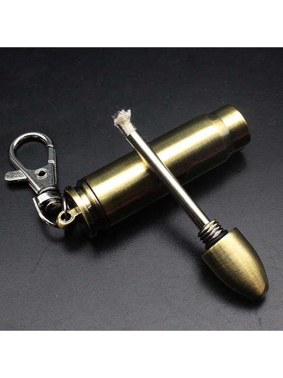 Permanent Lighter, Reusable Metal Matches Keychain with Bottle Opener, Portable Fire Starter for Camping Hiking Emergency Kits, Gold