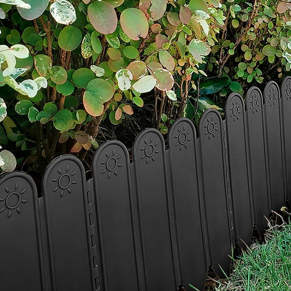 Zzbeans Plastic Garden Fence, Decorative Flower Bed Border for Courtyard Greening, Vegetable Garden Fencing Board for Outdoor Landscaping and Protection, Black