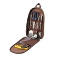 thumbnail image 1 of Zzbeans Portable Outdoor Kitchenware Set, 7-Piece Self Driving Picnic Cookware with Storage Bag, Stainless Steel Camping Utensils for Car Travel Home Use, Brown, 1 of 2