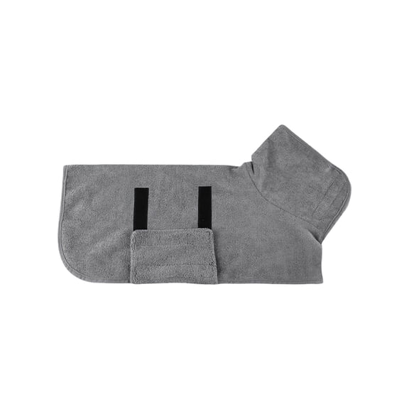 Zzbeans Quick Dry Dog Bath Towel, Pet Absorbent Bathrobe for Dogs and Cats, Waterproof Dog Bath Robe for After Shower Rainy Day Walk Full Body Wrap Drying, Gray