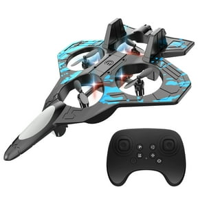 Zzbeans RC Stunt Fighter Toy, Remote Control Helicopter With LED Lights For Kids, 360° Flips & Rolls Foam Airplane For Outdoor Indoor Flying, Blue