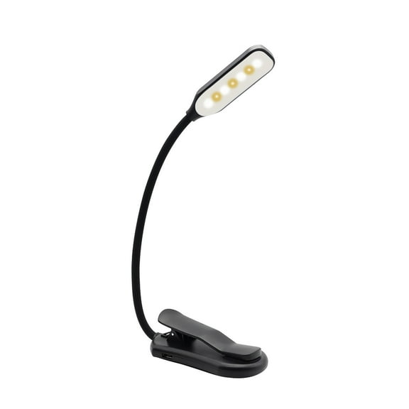 Zzbeans Rechargeable Book Light, Eye Protection Reading Lamp with Flexible Gooseneck, Clip On Bed Light for Books in Bed Kindle Headboard Laptop Travel Camping, Black