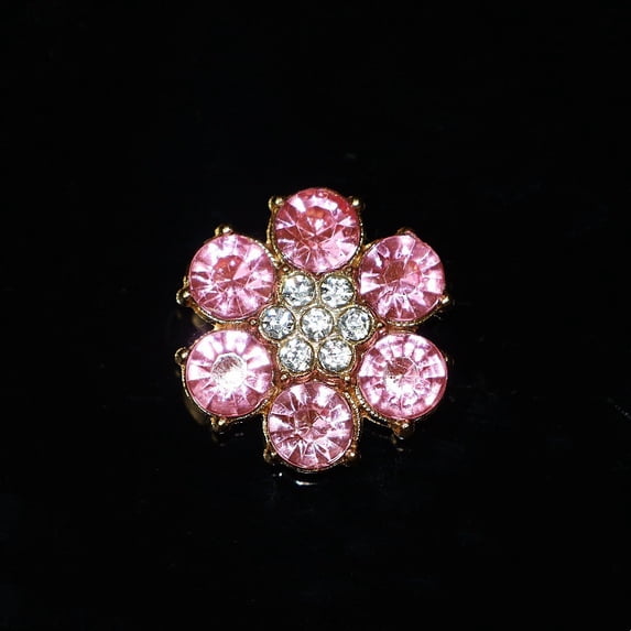 Zzbeans Rhinestone Button Covers, Detachable Shirt Button Clips Jewelry, Crystal Fancy Decorative Buttons for Clothing Blouses Dresses Crafts, Pink