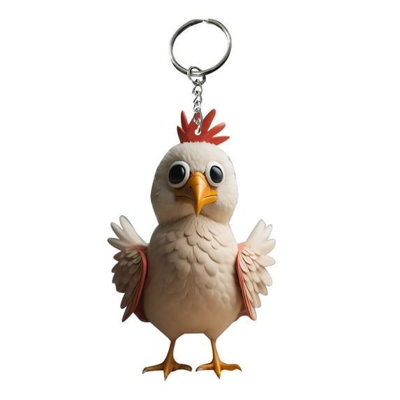 Zzbeans Rooster Pendant Keychain, Chicken Keychain Backpack Handicraft Pendant, Car Key Wallet Handbag Decoration Phone Case Accessory for Chicken Lovers Gift