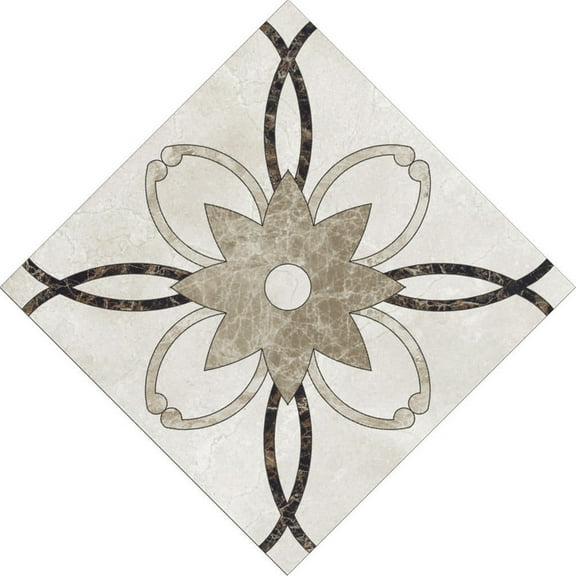 Zzbeans Self Adhesive Tile Stickers, 10 Pcs Ceramic Floor Wall Decals, Removable PVC Art Tiles for Kitchen Bathroom Living Room Decor