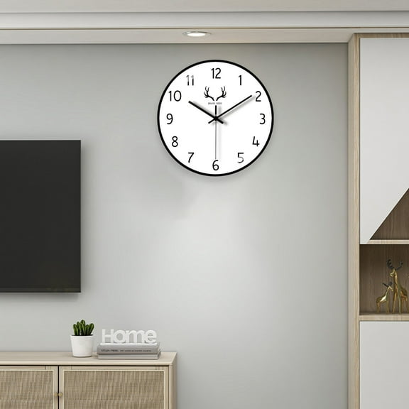 Zzbeans Silent Wall Clock, 8 Inch Battery Operated Quartz Clock, Non-Ticking Decorative Clock for Bedroom Kitchen Office, Easy Read Large Number Clock