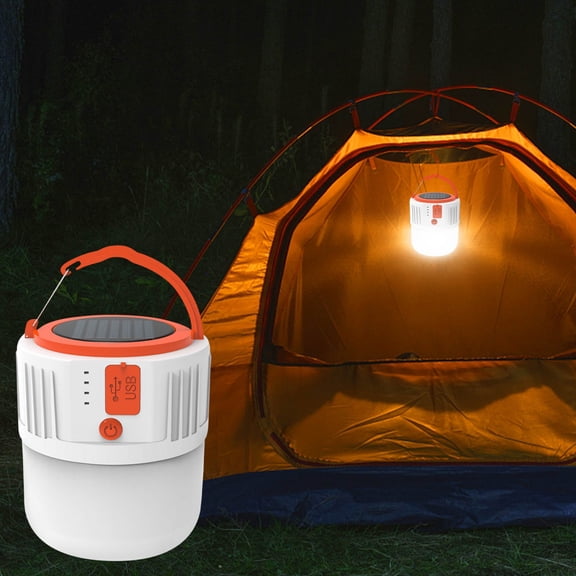 Zzbeans Solar Camping Lantern, Rechargeable LED Tent Light with Power Bank, Solar Powered Outdoor Lantern with 1600mAh Battery, Portable Waterproof Emergency Light for Camping Hiking Backpacking,