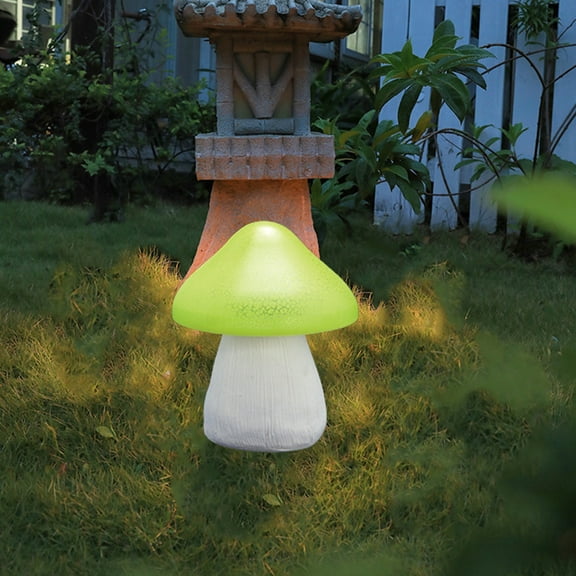 Zzbeans Solar Mushroom Lights, Solar Powered Outdoor Garden Lights Waterproof, Agaric Solar Lights for Garden Pathway Yard Fence Decoration Landscape Lighting, Green