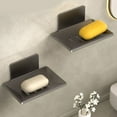 thumbnail image 1 of Zzbeans Stainless Steel Soap Box, Wall Mounted Perforated Soap Holder with Drainage, High-End Bathroom Soap Storage Rack for Shower Kitchen Sink, Gray, 1 of 7