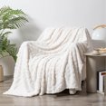 thumbnail image 1 of Zzbeans Suede Nap Shawl Blanket, Flock Material Warm Cozy Throw, Office Nap Sofa Bed Blanket for Adults Leg Cover Home Decor, White, 1 of 6
