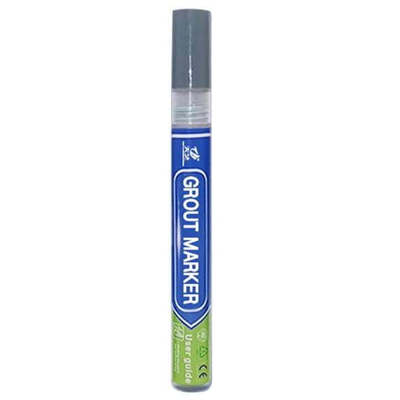 Zzbeans Tile Grout Marker Pen, Grout Repair Pen for Bathroom Kitchen Tile Floor, Water-Based Odorless Grout Coloring Pen for Countertop Wall Surfaces, 4ml, Gray