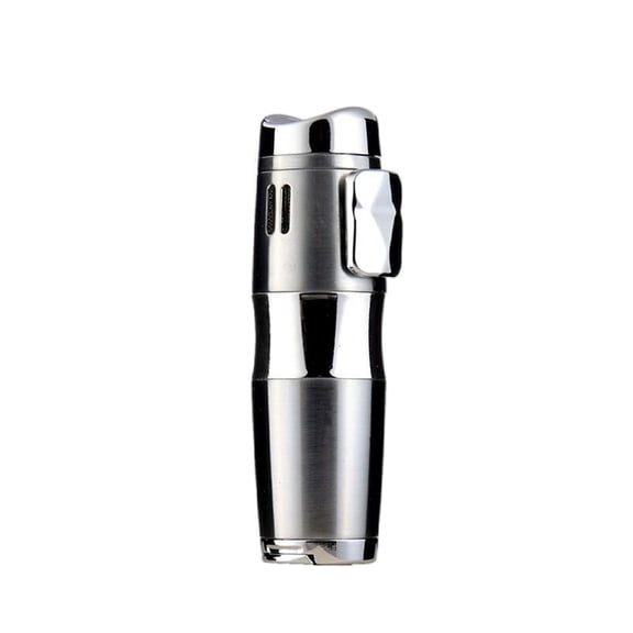 Zzbeans Turbojet Torch Lighter, Portable Metal Inflatable Three Direct Flame Gunmetal Lighter, Powerful Windproof Butane Lighter for Outdoor Hiking Kitchen BBQ Camping Fire Starting