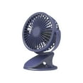 thumbnail image 1 of Zzbeans USB Clip Fan, Portable Silent 3-Speed Personal Fan, Powerful Mini Desk Fan with 360° Rotation for Home Office Car Bed Stroller, Blue, 1 of 6