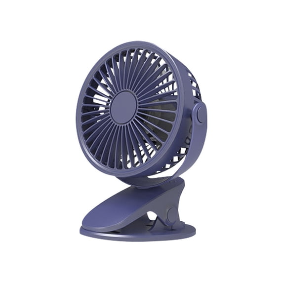 Zzbeans USB Clip Fan, Portable Silent 3-Speed Personal Fan, Powerful Mini Desk Fan with 360° Rotation for Home Office Car Bed Stroller, Blue