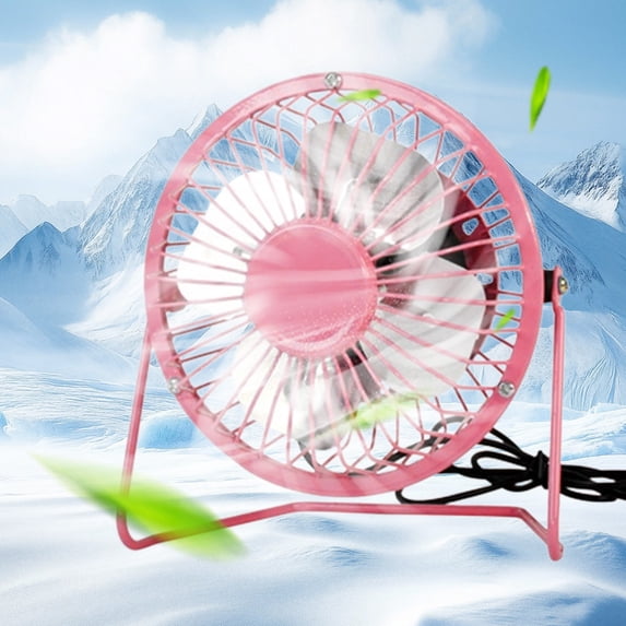 Zzbeans USB Rechargeable Desktop Fan, Bladeless Cat Ear Fan with High Wind Power, Portable Small Fan for Home Office Student Desk, Quiet Cooling Fan for Computer USB Powered, Pink