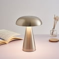 thumbnail image 1 of Zzbeans USB Rechargeable LED Table Lamp, 3-Level Stepless Dimmable Eye-Caring Night Light, Portable Battery Bedside Lamp for Home Office Hotel Outdoor Emergency, Silver, 1 of 4