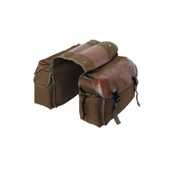 Zzbeans Upgraded Motorcycle Saddle Bags, Canvas Leather Side Bags with Extra Pockets, Durable Riding Luggage for Tools and Cycling Gear, Khaki