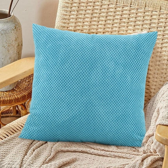 Zzbeans Velvet Lumbar Pillow, Solid Color Bean Bag Cushion for Sofa Bed, Flock Backrest Pillow for Living Room Office Car Seat Support, Blue