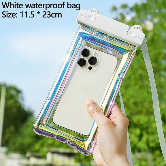 Zzbeans Waterproof Phone Pouch, Touchscreen Friendly Swimming Bag for Android, Clear Transparent Dry Bag Case for Beach Pool Drifting, Water Accessory Gear Storage Pouch, White