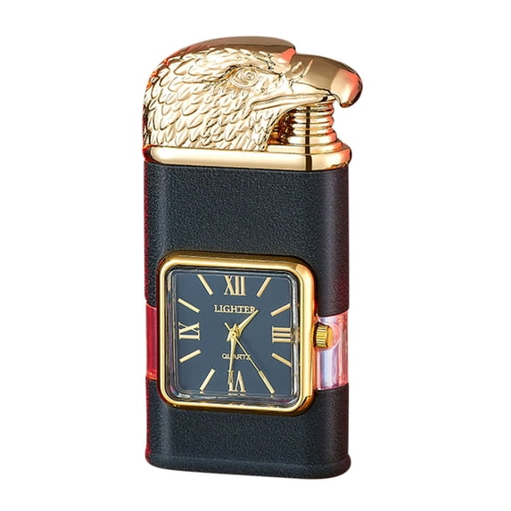 Zzbeans Windproof Lighter, Vintage Watch Bezel Torch Refillable Butane Lighter, Adjustable Flame Dual Mode Gift for Men Women, Gold