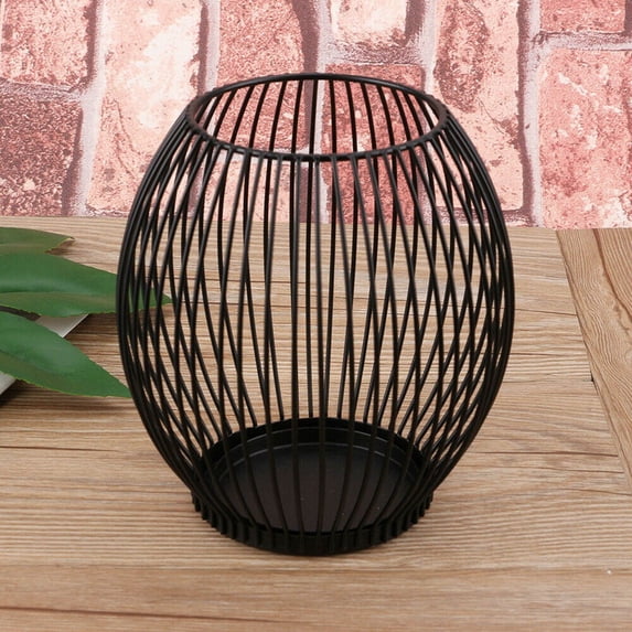 Zzbeans Wrought Iron Lantern Candle Holder, Set of 2 Birdcage Candle Holders for Pillar Candles, Decorative Cage for Home Dining Room Table Centerpiece Decor