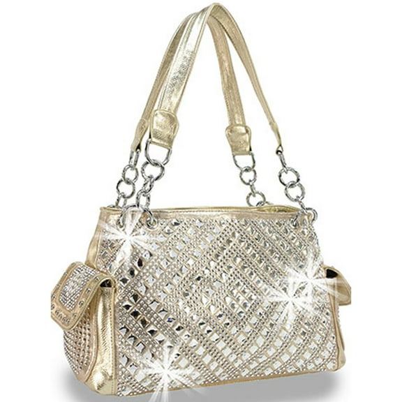 Zzfab Diamond Gem Rhinestone Purse Gold