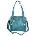 thumbnail image 1 of Zzfab Double Handles Faux Leather Handbag with Multi-Pockets & Hidden Lock Turqoise, 1 of 5