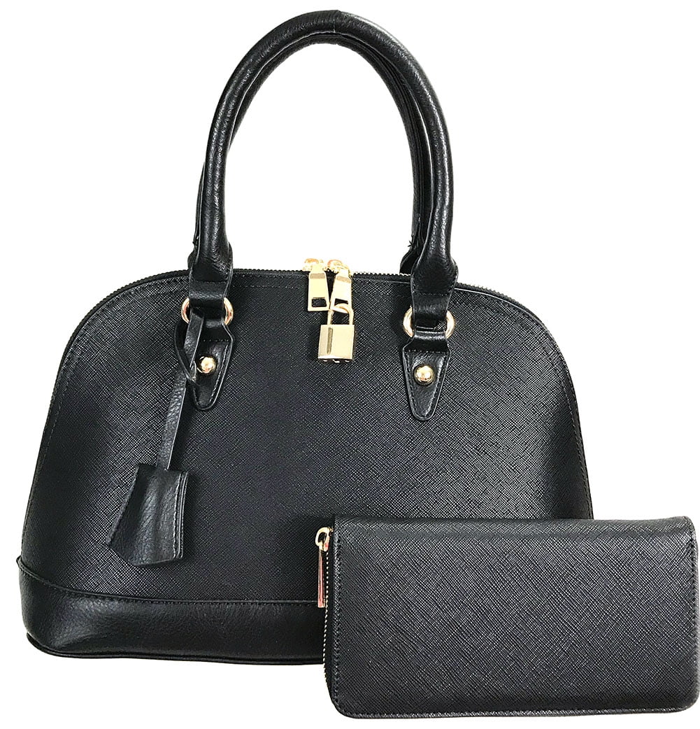 Zzfab Fashion Design Purse and Wallet Set Texture Black
